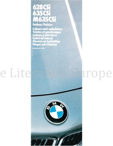 1985 BMW 6 SERIE KLEUREN EN BEKLEDING BROCHURE