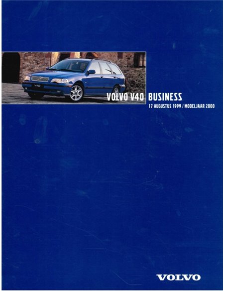 2000 VOLVO V40 BUSINESS BROCHURE NIEDERLÄNDISCH