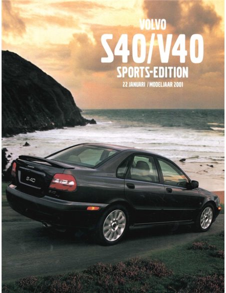 2001 VOLVO S40 | V40 SPORTS EDITION BROCHURE NEDERLANDS