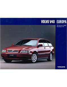 1999 VOLVO V40 EUROPA FLUGBLATT NIEDERLÄNDISCH