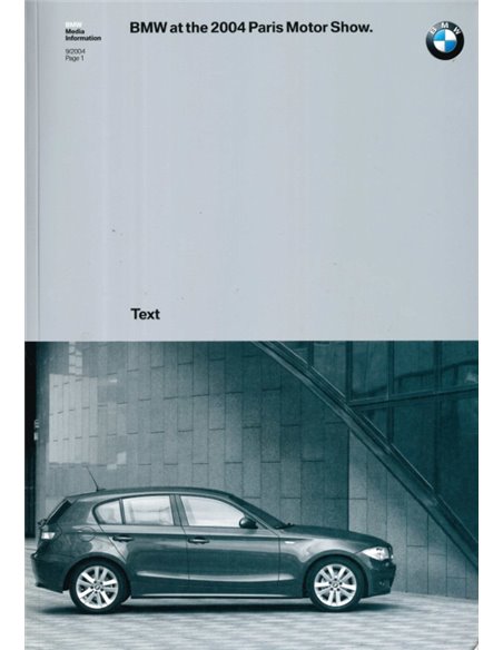 2004 BMW PARIS HARDBACK PRESSKIT ENGLISH