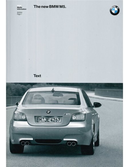 2004 BMW M5 HARDCOVER PERSMAP ENGELS