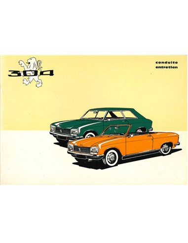 1970 PEUGEOT 304 COUPE | CONVERTIBLE OWNERS MANUAL FRENCH