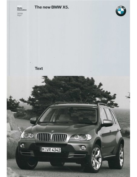 2006 BMW X5 HARDBACK PRESSKIT ENGLISH