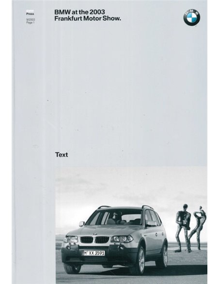 2003 BMW FRANKFURT HARDBACK PRESSKIT ENGLISH