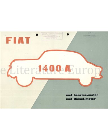 1952 FIAT 1400 A BROCHURE NEDERLANDS