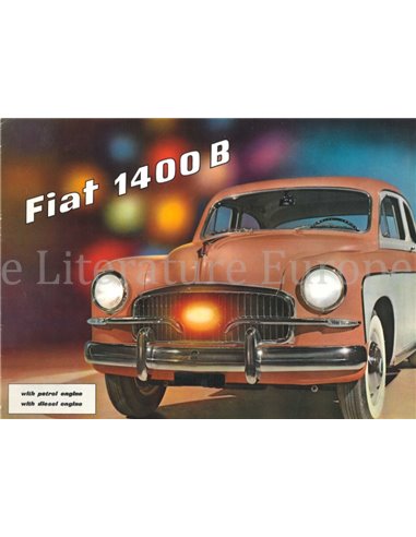 1956 FIAT 1400 B BROCHURE ENGELS