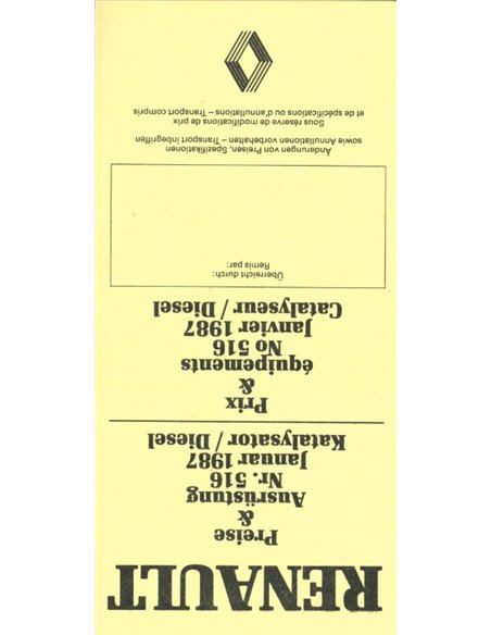 1986 RENAULT ALPINE V6 TURBO PRESSE MAPPE FRANZÖSISCH