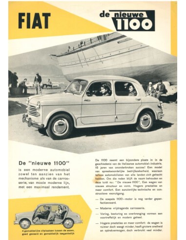1953 FIAT 1100 LEAFLET NEDERLANDS