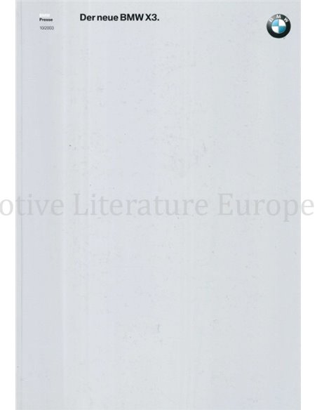 2003 BMW X3 | 6ER HARDCOVER PRESSEMAPPE ENGLISCH