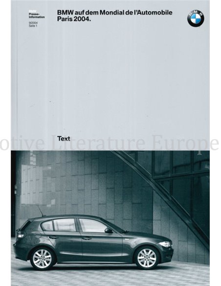 2004 BMW PARIS HARDCOVER PRESSEMAPPE DEUTSCH