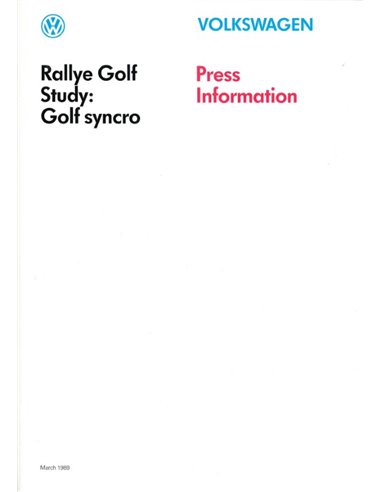 1989 VOLKSWAGEN GENEVE PERSMAP FRANS