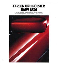 1992 BMW 8 SERIE KLEUREN EN BEKLEDING BROCHURE