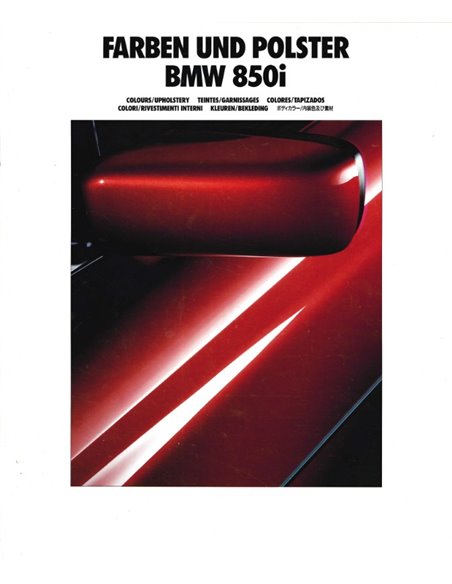 1992 BMW 8 SERIES COLOUR AND UPHOLSTERY BROCHURE