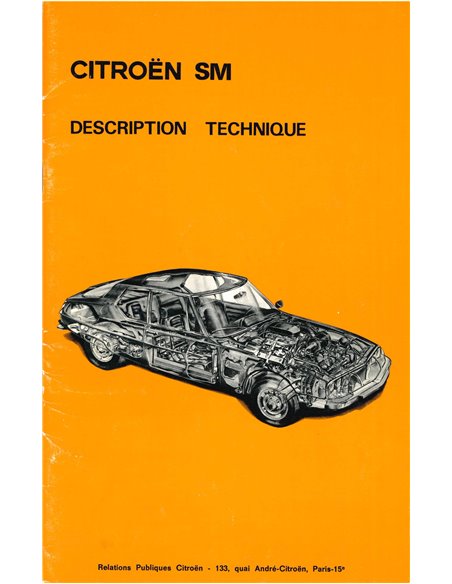 1971 CITROEN SM OWNERS MANUAL FRENCH