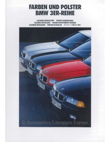 1991 BMW 3 SERIE KLEUREN EN BEKLEDING BROCHURE