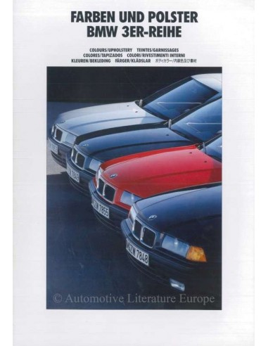 1991 BMW 3 SERIES COLOUR AND UPHOLSTERY BROCHURE