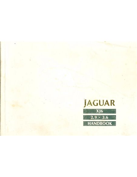 1990 JAGUAR XJ6 OWNER'S MANUAL DUTCH