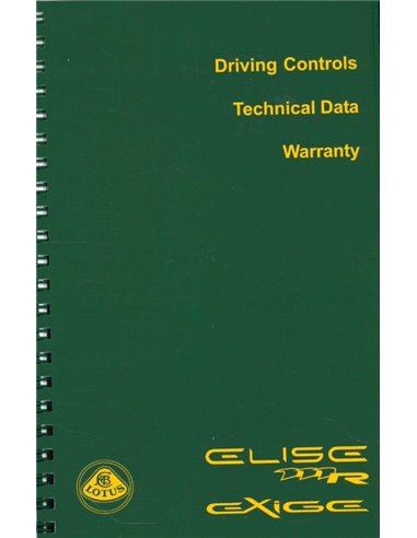 2004 LOTUS ELISE | EXIGE BORDMAPPE ENGLISCH