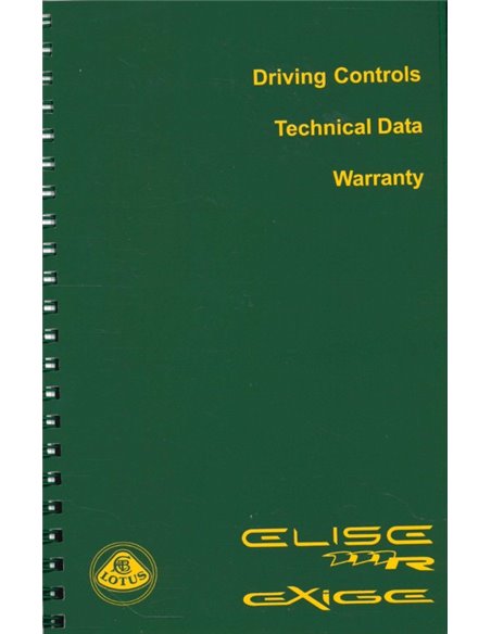 2004 LOTUS ELISE | EXIGE BOORDMAP ENGELS