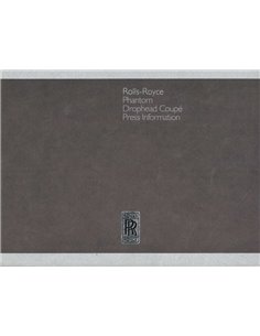 2007 ROLLS ROYCE PHANTOM DROPHEAD COUPE PRESSEMAPPE ENGLISCH