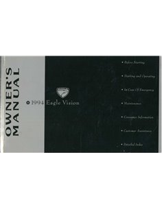 1994 EAGLE VISION BETRIEBSANLEITUNG ENGLISCH (USA)