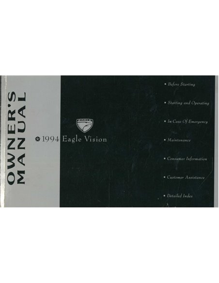 1994 EAGLE VISION INSTRUCTIEBOEKJE ENGELS (USA)