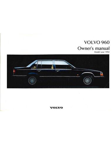 1992 VOLVO 960 BETRIEBSANLEITUNG ENGLISCH