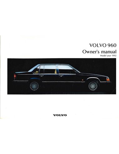 1992 VOLVO 960 OWNERS MANUAL ENGLISH
