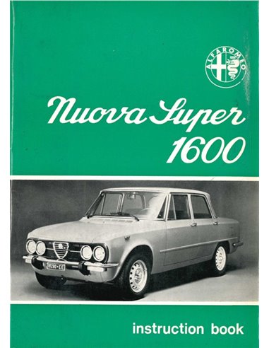 1975 ALFA ROMEO GIULIA NUOVA SUPER 1600 OWNERS MANUAL ENGLISH