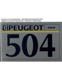 1991 PEUGEOT 504 PICK-UP INSTRUCTIEBOEKJE