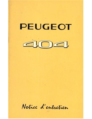 1966 PEUGEOT 404 SALOON OWNERS MANUAL FRENCH