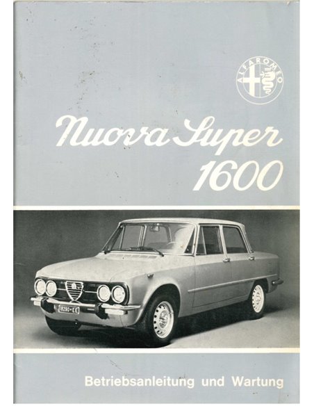 1975 ALFA ROMEO GIULIA NUOVA SUPER 1600 BETRIEBSANLEITUNG DEUTSCH
