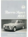 1975 ALFA ROMEO GIULIA NUOVA SUPER 1600 BETRIEBSANLEITUNG DEUTSCH