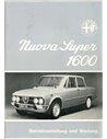 1975 ALFA ROMEO GIULIA NUOVA SUPER 1600 INSTRUCTIEBOEKJE DUITS
