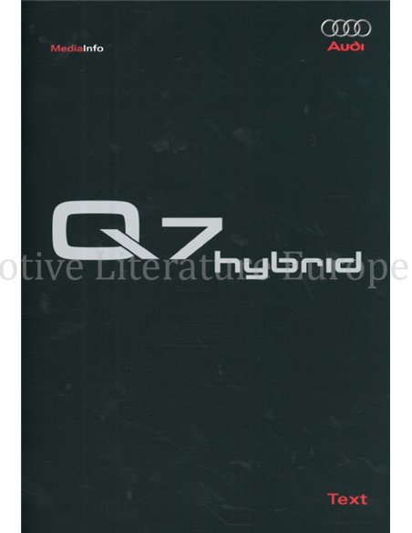 2005 AUDI Q7 HYBRID HARDCOVER PERSMAP DUITS