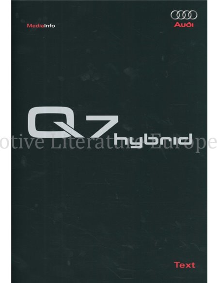 2005 AUDI Q7 HYBRID HARDCOVER PRESSEMAPPE DEUTSCH
