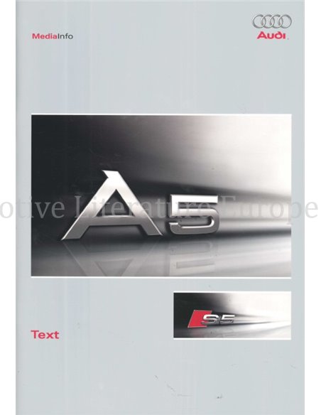 2007 AUDI A5 HARDCOVER PERSMAP DUITS