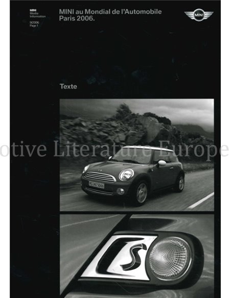 2006 MINI PARIS HARDCOVER PRESSEMAPPE FRANZÖSISCH | DEUTSCH