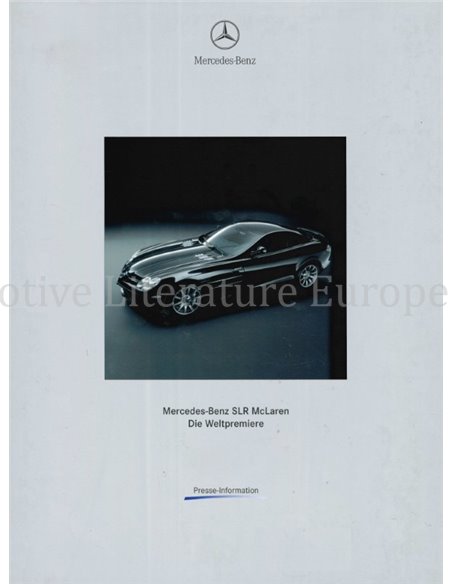 2003 MERCEDES BENZ SLR MCLAREN PRESSEMAPPE DEUTSCH