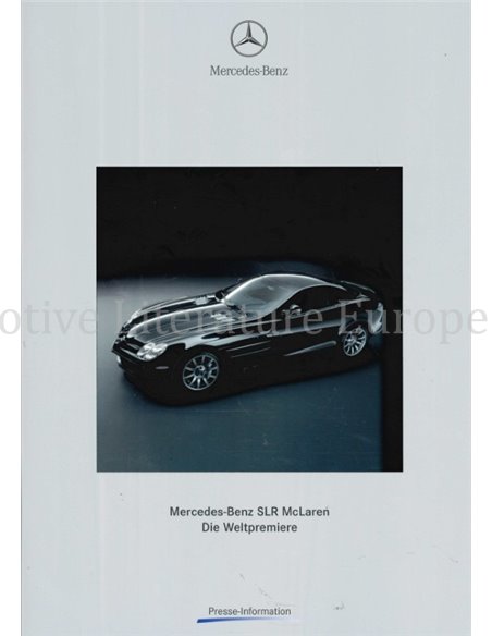 2003 MERCEDES BENZ SLR MCLAREN PRESSEMAPPE DEUTSCH