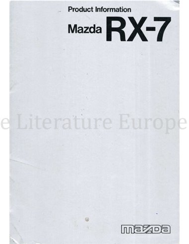 1978 MAZDA RX-7 BROCHURE ENGELS