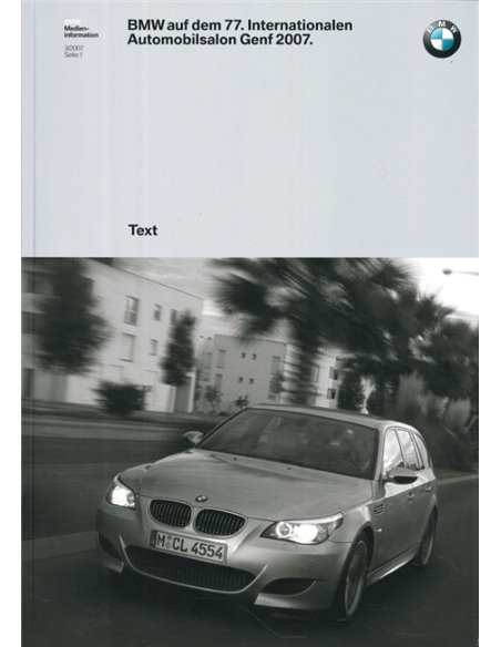 2007 BMW GENEVA HARDBACK PRESSKIT GERMAN