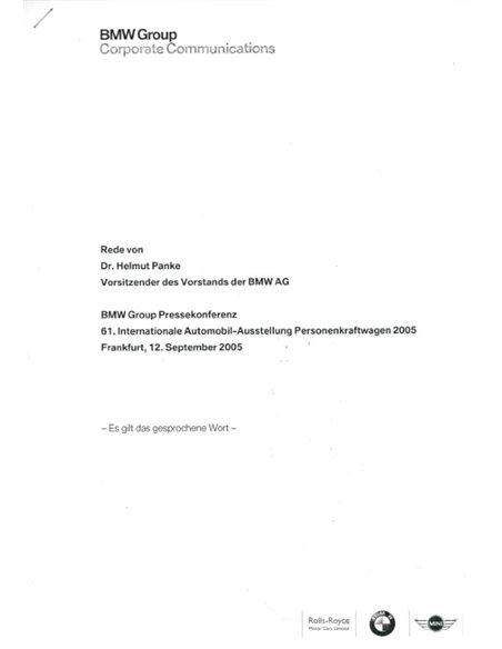 2005 BMW FRANKFURT HARDCOVER PERSMAP DUITS