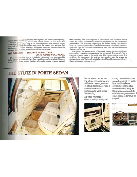 1979 STUTZ MOTOR CAR BROCHURE ENGLISH USA