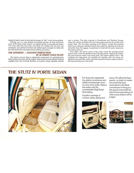 1979 STUTZ MOTOR CAR BROCHURE ENGLISH USA