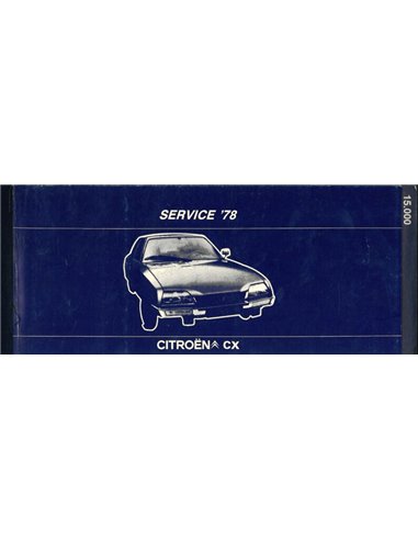 1978 CITROËN CX SERVICEHEFT ENGLISCH