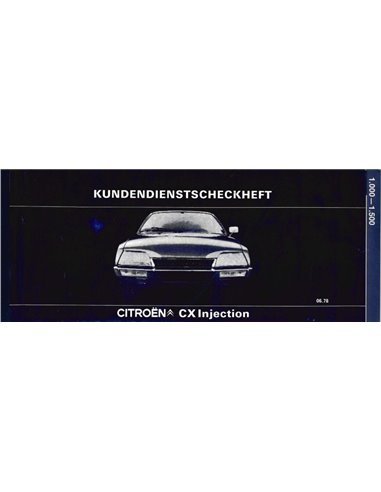 1978 CITROËN CX INJECTION SERVICEBOEKJE DUITS