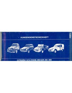 1978 CITROËN 2CV | DYANE | MEHARI | 250 | 400 WARRANTY & MAINTENANCE MANUAL GERMAN
