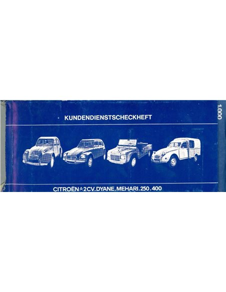 1978 CITROËN 2CV | DYANE | MEHARI | 250 | 400 GARANTIE & WARTUNG HANDBUCH DEUTSCH